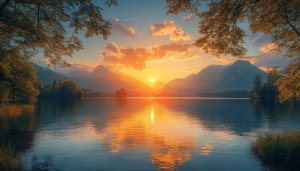 Lake Wallpaper: Scenic Mountain Landscape Sunset 4k Wallpaper