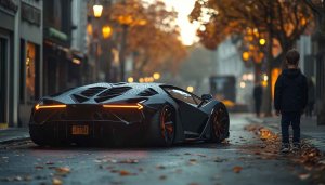 Sleek Car Wallpaper: Lamborghini on Urban Street, 4k Wallpaper