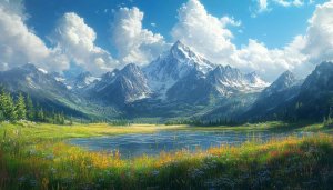 Mountain Lake Wallpaper: Nature Scenery, Landscape Backgrounds for Desktop
