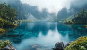 Mountain Lake Wallpaper, Scenic Nature Background for Desktop, Laptop