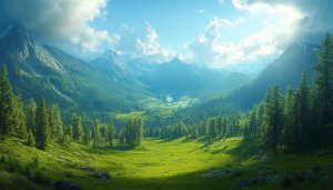 Nature Wallpaper: Scenic Mountain Landscape for Desktop, Laptop Background