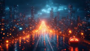 City Lights Wallpaper: Futuristic Night Cityscape 4K for Desktop