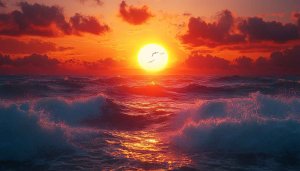 Ocean Sunset Wallpaper: 4K Sea Sunset Wallpaper for Desktop