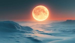 Full Moon Wallpaper Over Mountain Landscape Aesthetic 4k