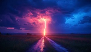 Stunning Lightning Strike Wallpaper: Nature's Power, Desktop Background