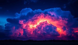 Dramatic Sky Wallpaper: Thunderstorm, Clouds, Lightning, Sunset, 4k Wallpaper