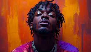 Musician Wallpaper: Black Man Dreadlocks, Gold Chain Portrait Background