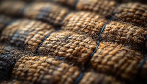 Brown Weave Texture Wallpaper, Fabric Wallpaper, Abstract Close-Up Wallpaper