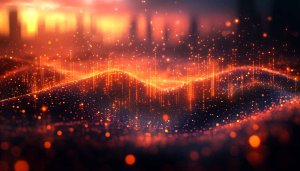 Orange Glow Abstract Sparkles Wallpaper for Desktop and Mobile