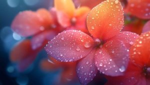 Floral Wallpaper: Dew Drops on Pink Flower Petals 4k