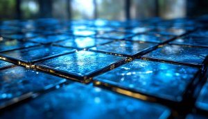 Abstract Blue Cubes Wallpaper, Modern Texture Background, Desktop Wallpaper