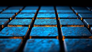 Abstract Cubes Wallpaper: Blue Gold Texture For Desktop Backgrounds