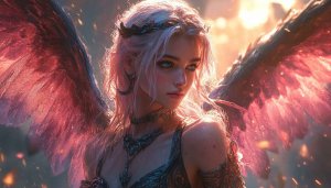 Angel Wallpaper: Fantasy Art, Beautiful Girl with Wings, 4k Wallpaper