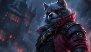 Cyberpunk Dog Wallpaper: AI Generated 4k Wallpaper for Desktop