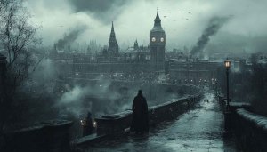 Dark London Wallpaper: Victorian Era Cityscape for Desktop, Laptop