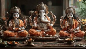 Ganesh Lakshmi Saraswati Wallpaper - Hindu Gods 4k Wallpaper