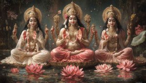 Lakshmi Devi Wallpaper: Hindu Goddess Art for Desktop & Mobile