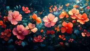 Floral Art Wallpaper: Colorful Blossoms, Spring Flowers Background HD
