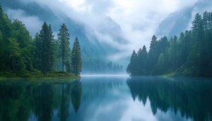 Mountain Lake Wallpaper, Nature Landscape Wallpaper for Desktop and Mobile