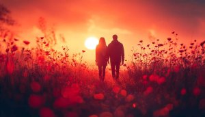 Romantic Couple Wallpaper, Sunset Wallpaper, Love, 4K Wallpaper, Valentine Wallpaper