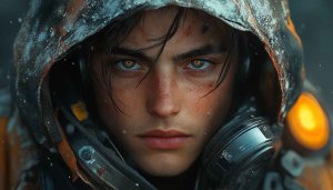 Sci-fi Character Wallpaper: Cyberpunk Futuristic Art, 4K Resolution