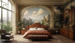 Luxury Bedroom Wallpaper, Interior Design Wallpaper, Classic Room Wallpaper