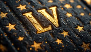 Luxury LV Stars Wallpaper, Gold Lettering, Aesthetic Phone Wallpaper