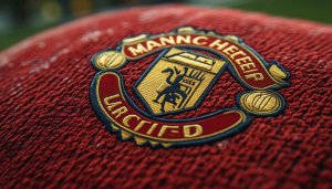 Manchester United Wallpaper: Crest Close-Up for Football Fans