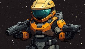 Halo Anime Wallpaper: Master Chief Illustration for Phone and Desktop