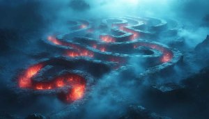 Lava Maze Wallpaper: Fiery Path, 4k, Desktop, Phone Background