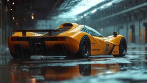 Yellow Supercar Wallpaper: Rain, Wet Roads, 4K Car Wallpaper