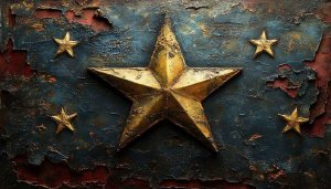 Patriotic Star Wallpaper: Gold Stars Artistic Background for Desktop