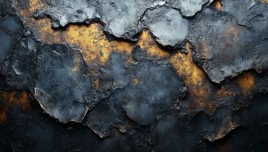 Abstract Stone Texture Wallpaper: Dark Rock and Gold Art
