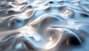 Silver Abstract Waves Texture Wallpaper, Metallic Background, 4k Wallpaper