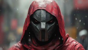 Sci-Fi Character Wallpaper, Red Hood, Mask, 4k Wallpaper