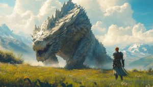 Dragon Wallpaper, Fantasy Landscape Wallpaper, Knight Wallpaper, 4K Wallpaper, HD Wallpaper