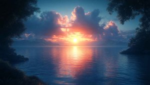 Ocean Sunset Wallpaper: Scenic Seascape, Nature Wallpaper, Landscape, 4K