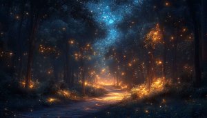 Enchanted Forest Wallpaper, Magical Night Wallpaper, Fantasy Scenery Background