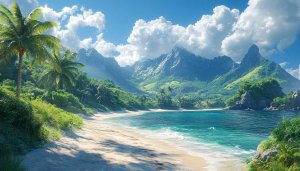 Tropical Beach Wallpaper, Island Landscape 4k Wallpaper, Nature Scenery
