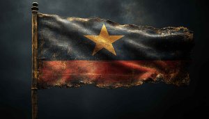 Grunge Flag Wallpaper: Vintage Star Flag for Desktop Backgrounds