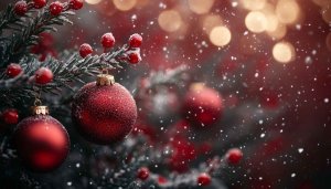 Christmas Ornaments Wallpaper, Festive Holiday Season Background, Winter Holiday Theme