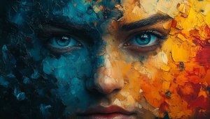 Abstract Face Art Wallpaper, Artistic Portrait Wallpaper, Creative Art