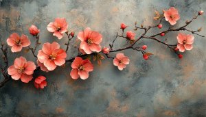 Peach Blossom Wallpaper: Floral Aesthetic, Spring Theme, Artistic Background