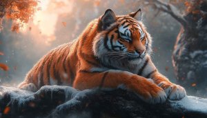 Tiger Wallpaper: Bengal Tiger, Animal, Winter, 4k Wallpaper for Desktop