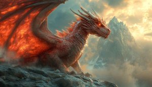 Awesome Red Dragon Wallpaper: Mythical Creature Art for Desktop