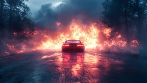 Burning Car Wallpaper: High Resolution Images for Desktop & Mobile