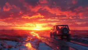 Car Wallpaper: Sunset Drive Aesthetic Wallpaper for Desktop and Mobile