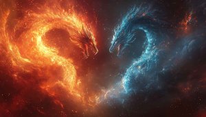 Fire and Ice Dragon Wallpaper for Desktop and Mobile 4K