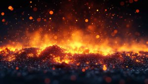 Fiery Sparks Wallpaper, Abstract Fire Background, Lava Desktop Wallpaper