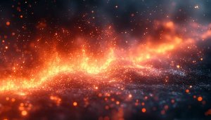 Fiery Abstract Wallpaper: Orange Particle Spark Background, 4k Desktop Art